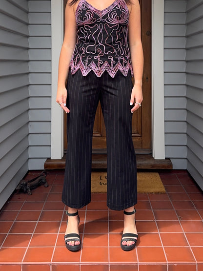 Pink Pinstripe Pants | Size 10-12