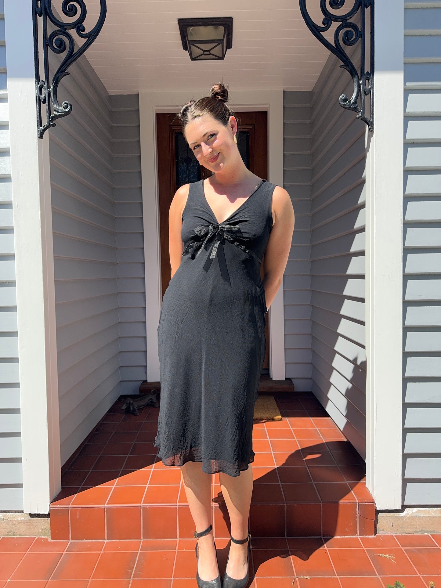 Flattering Black Midi Dress | Size 12-14