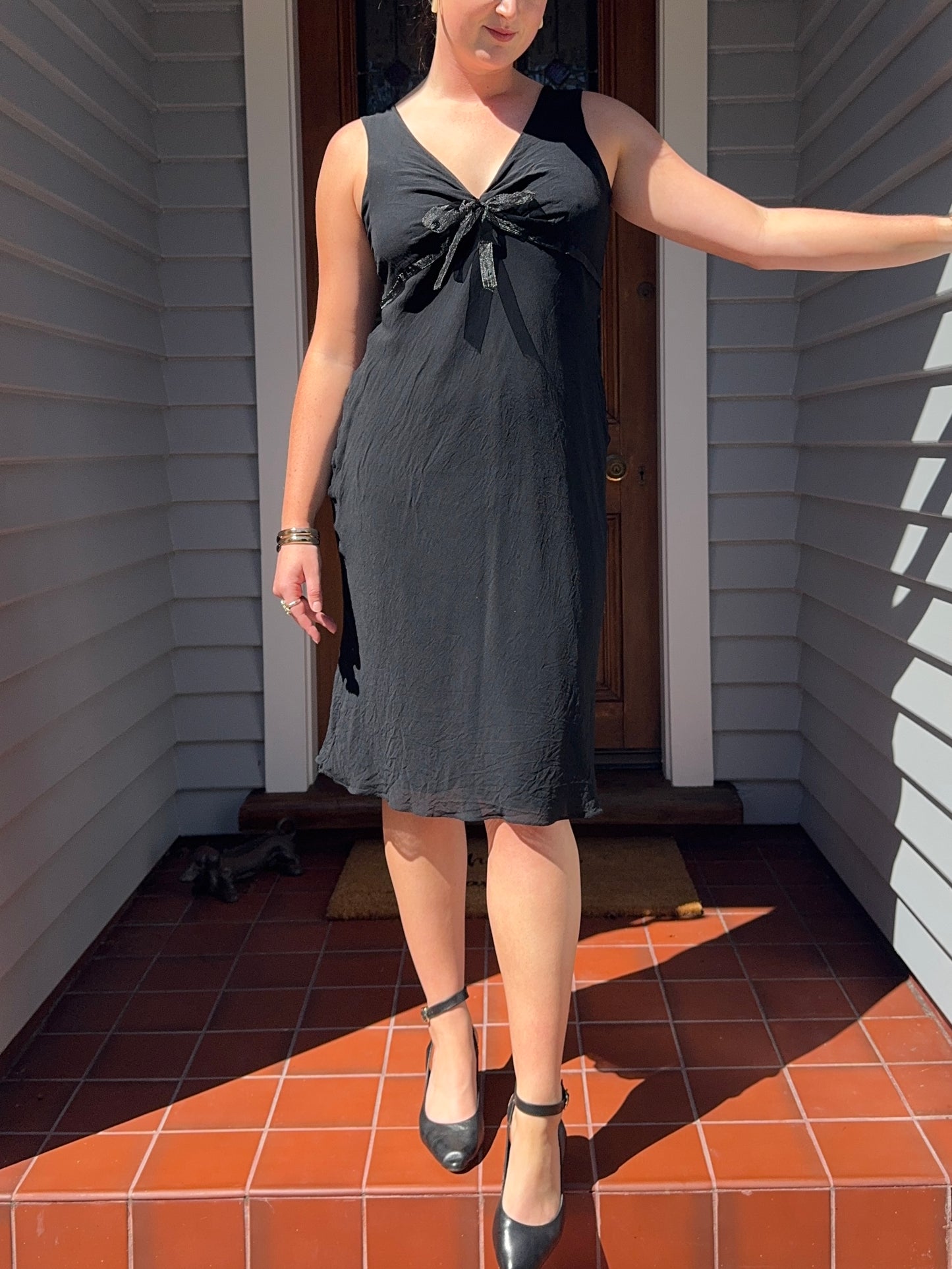 Flattering Black Midi Dress | Size 12-14