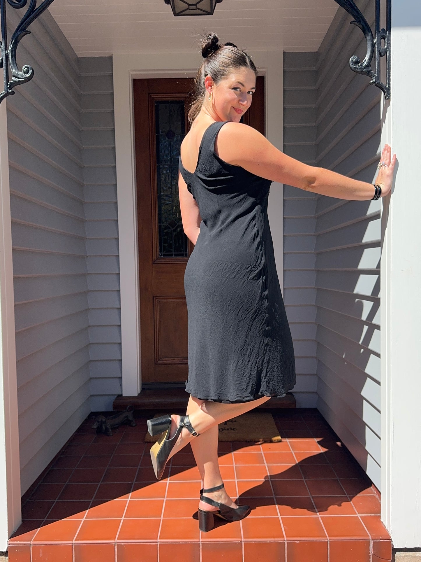 Flattering Black Midi Dress | Size 12-14