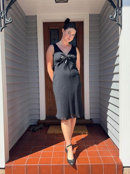 Flattering Black Midi Dress | Size 12-14
