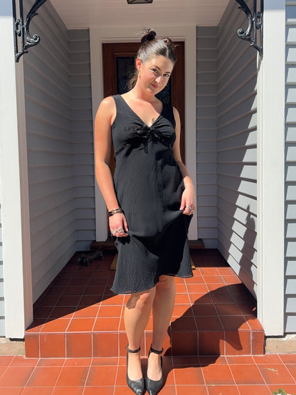 Flattering Black Midi Dress | Size 12-14