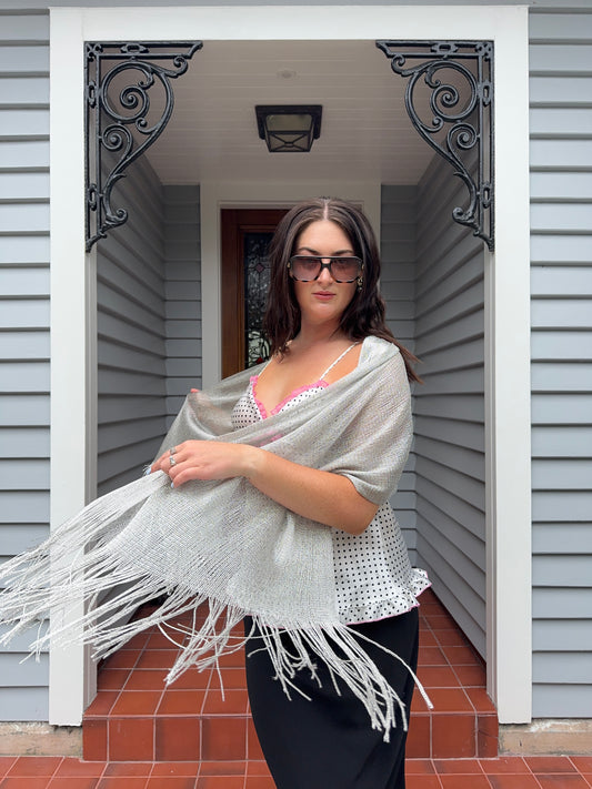 Sparkly Silver Scarf