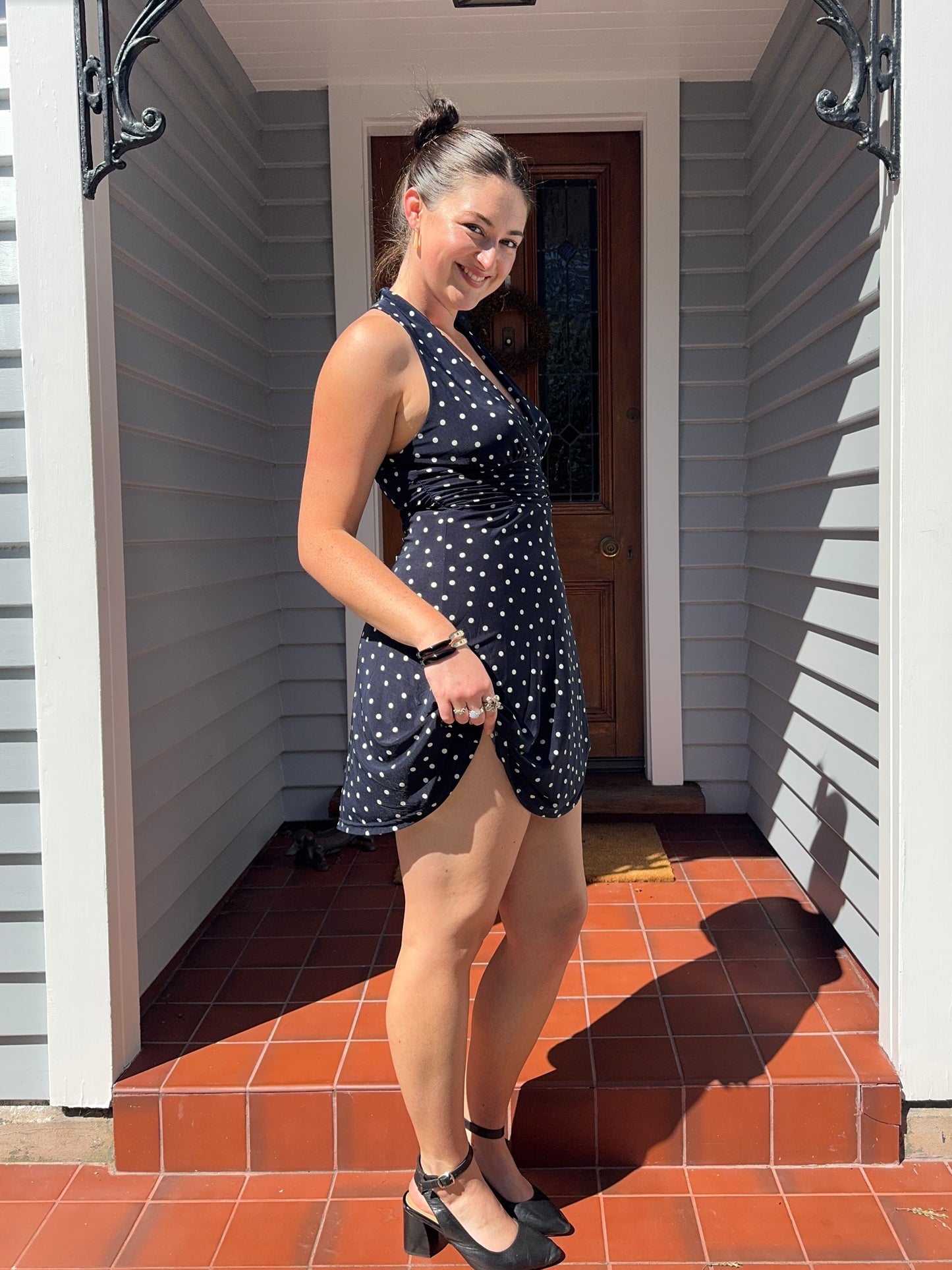 Cute Polka Dot Mini Dress | Size Small