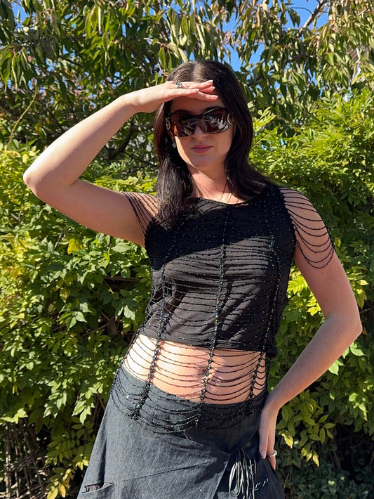 Gorgeous Vintage Beaded Top | Size 10/12