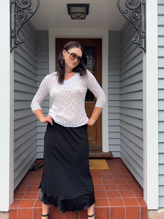 Lace 3/4 Sleeve Top | Size 16