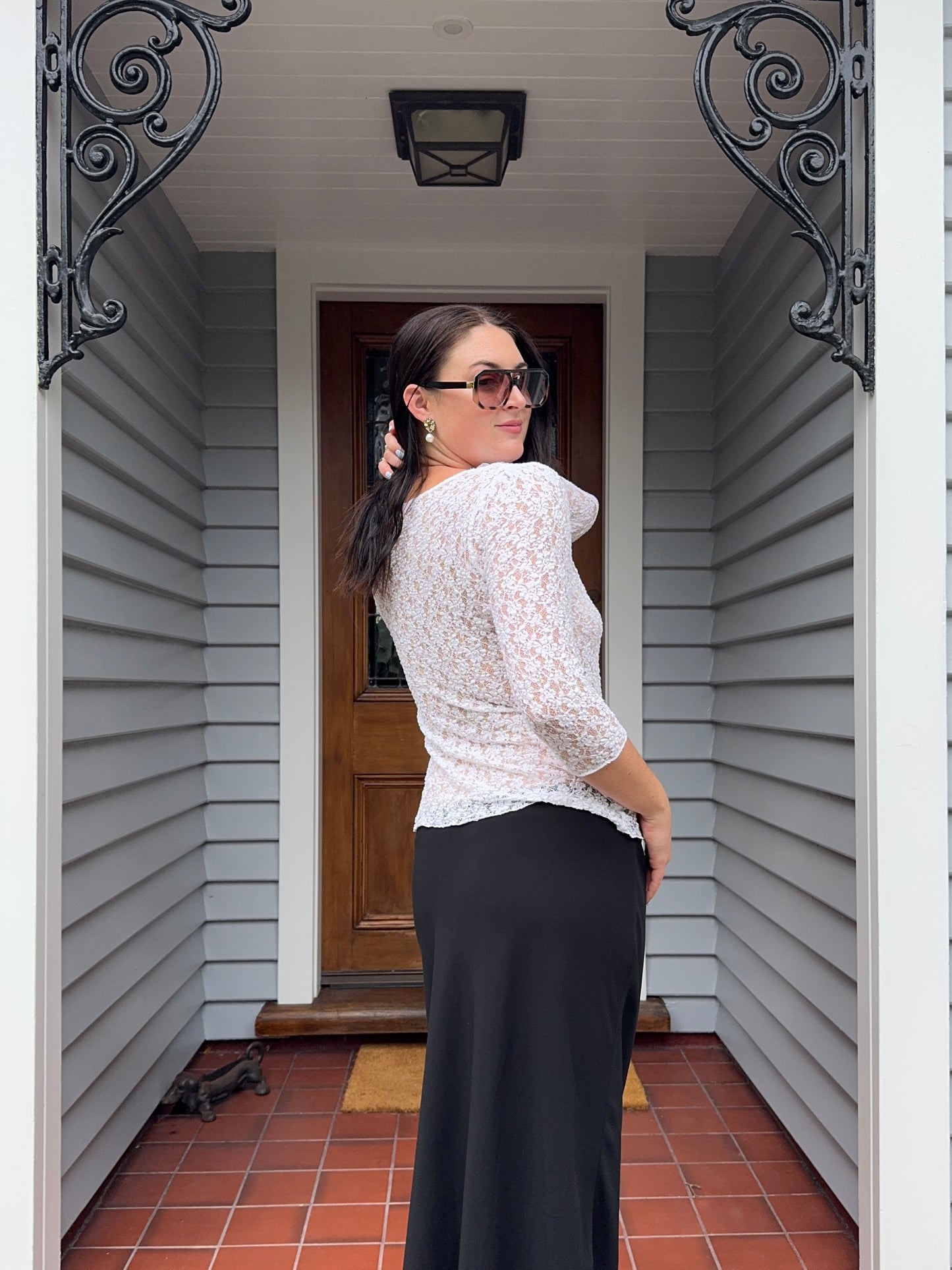 Lace 3/4 Sleeve Top | Size 16