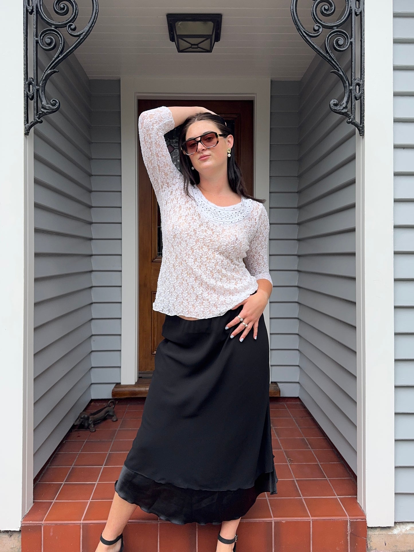 Lace 3/4 Sleeve Top | Size 16