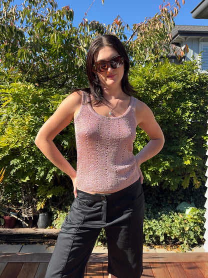 Y2k Pink Sparkly Singlet | Size 10