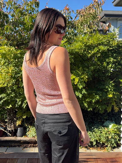 Y2k Pink Sparkly Singlet | Size 10