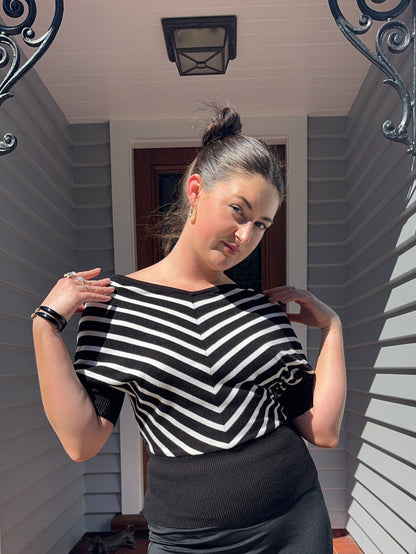 Asymmetric Striped Top | Size 10-12