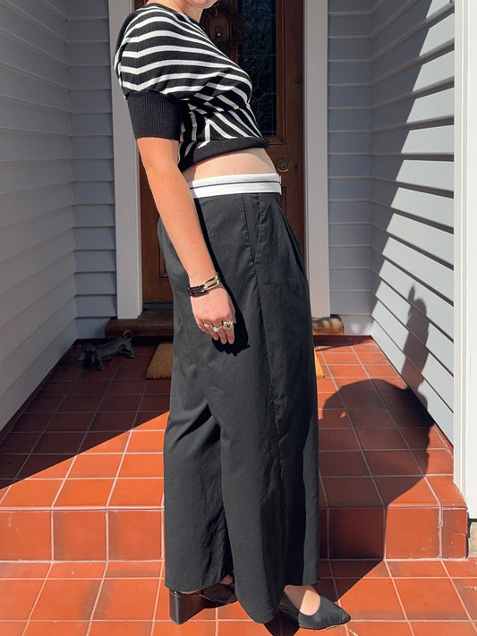 Exposed Waist-Style Pants | Size 14