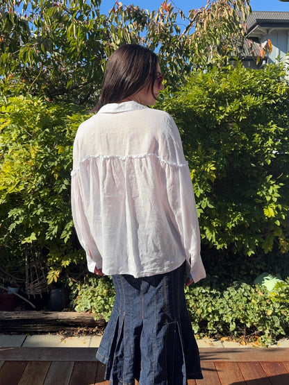 White Linen Blouse | Size 14