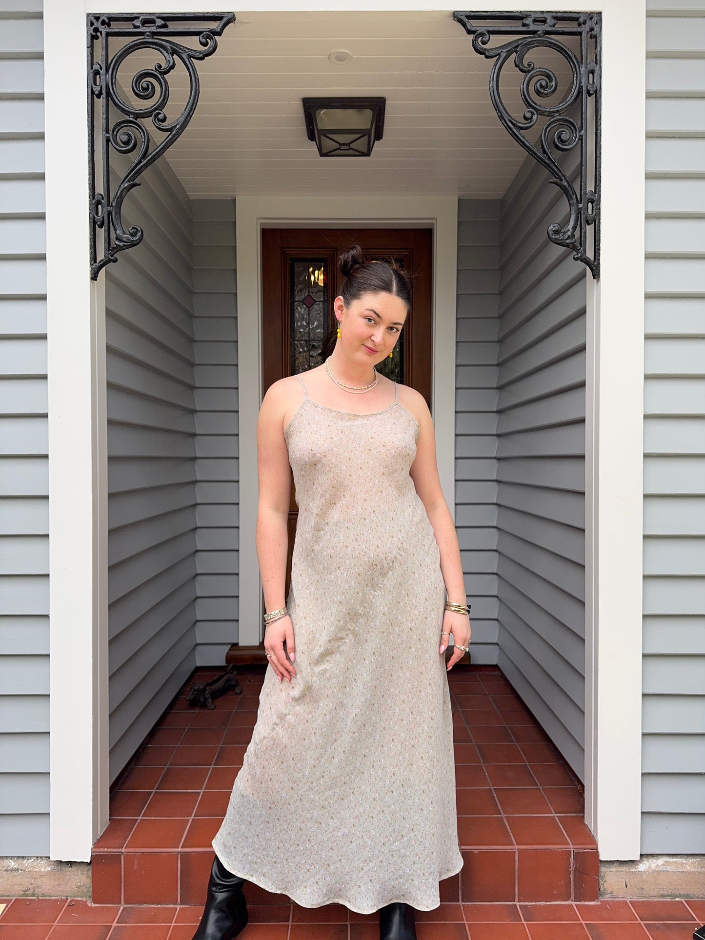 Sheer Floral Maxi Dress | Size Medium