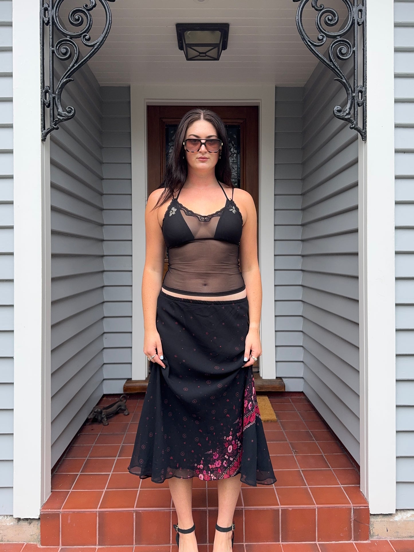 Sheer Lace Singlet | Size 8-10