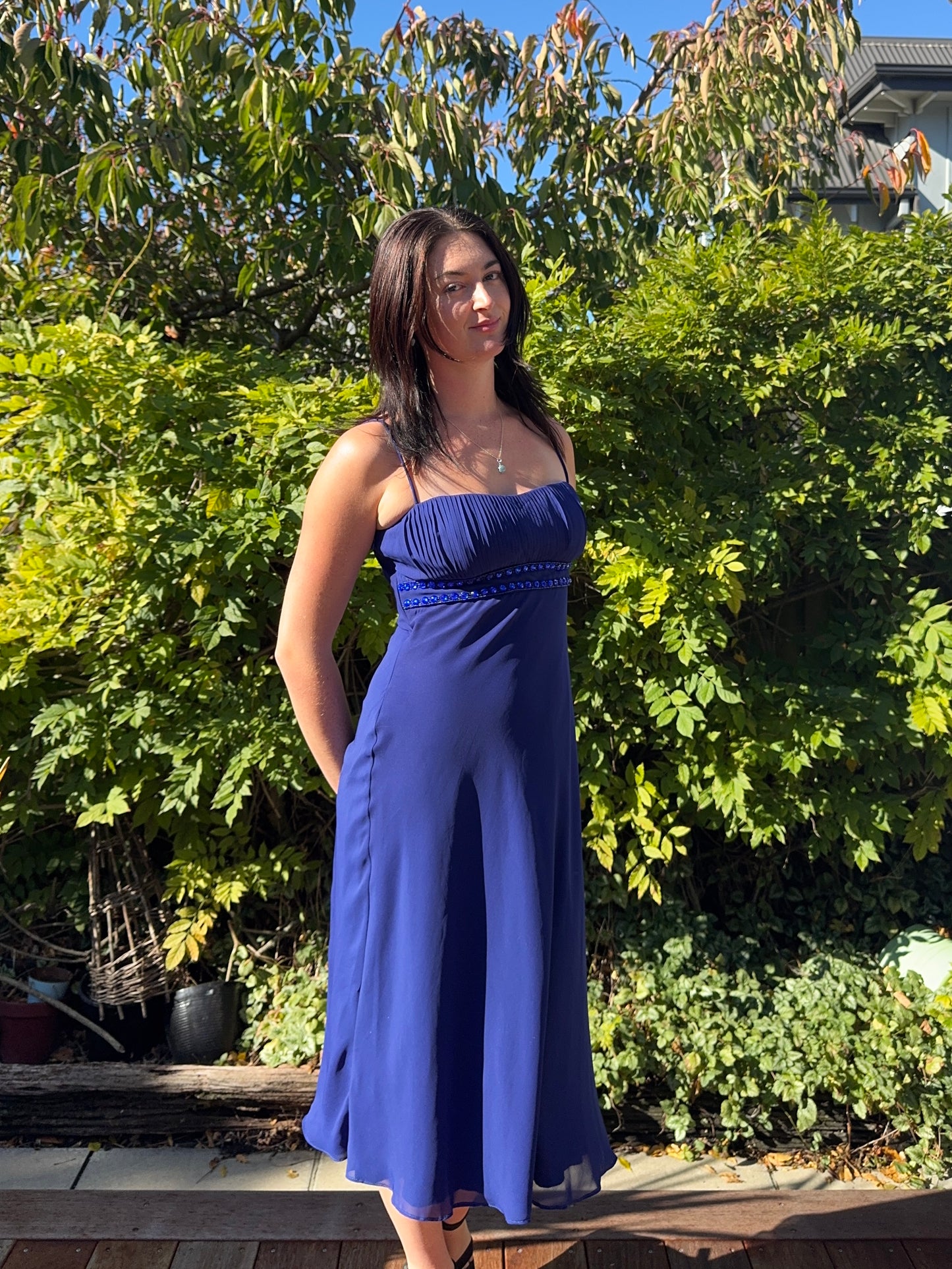 Beautiful Blue Y2k Midi Dress | Size 10
