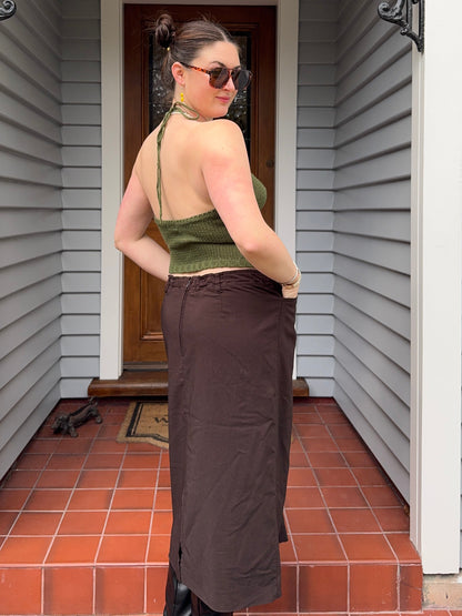 Brown Midi Skirt | Size 14-16