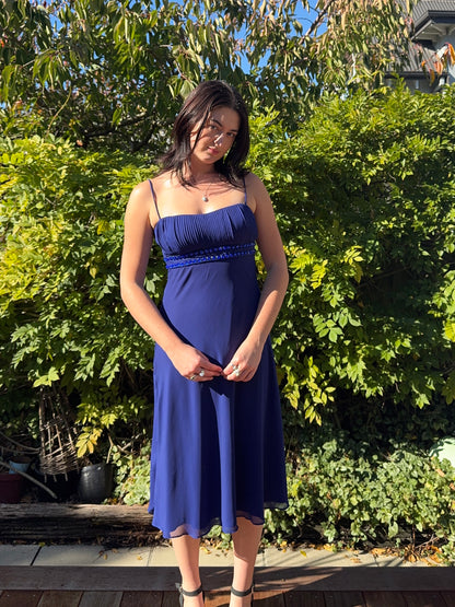 Beautiful Blue Y2k Midi Dress | Size 10