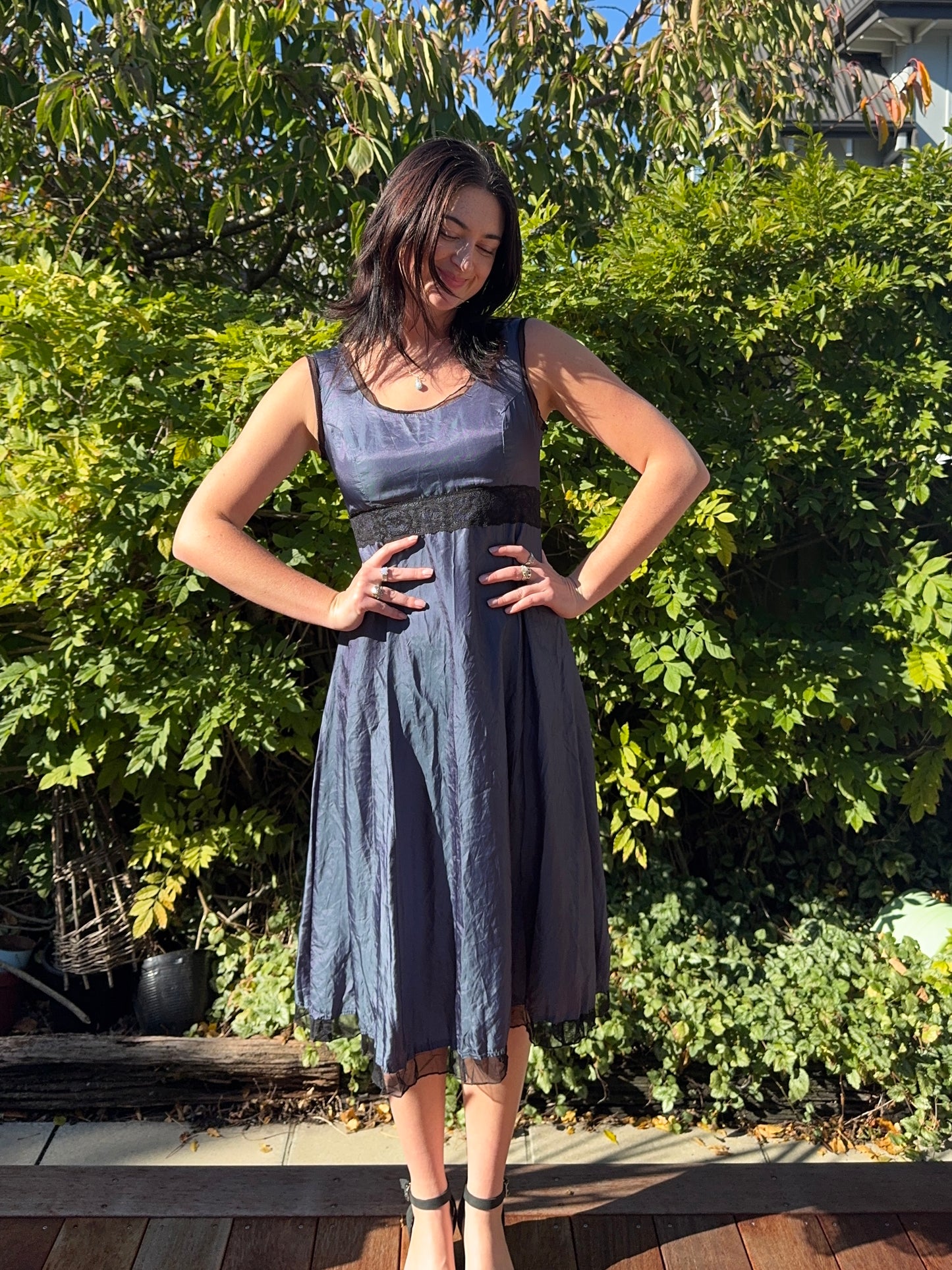 NZ Vintage Lace Midi Dress | Size 10