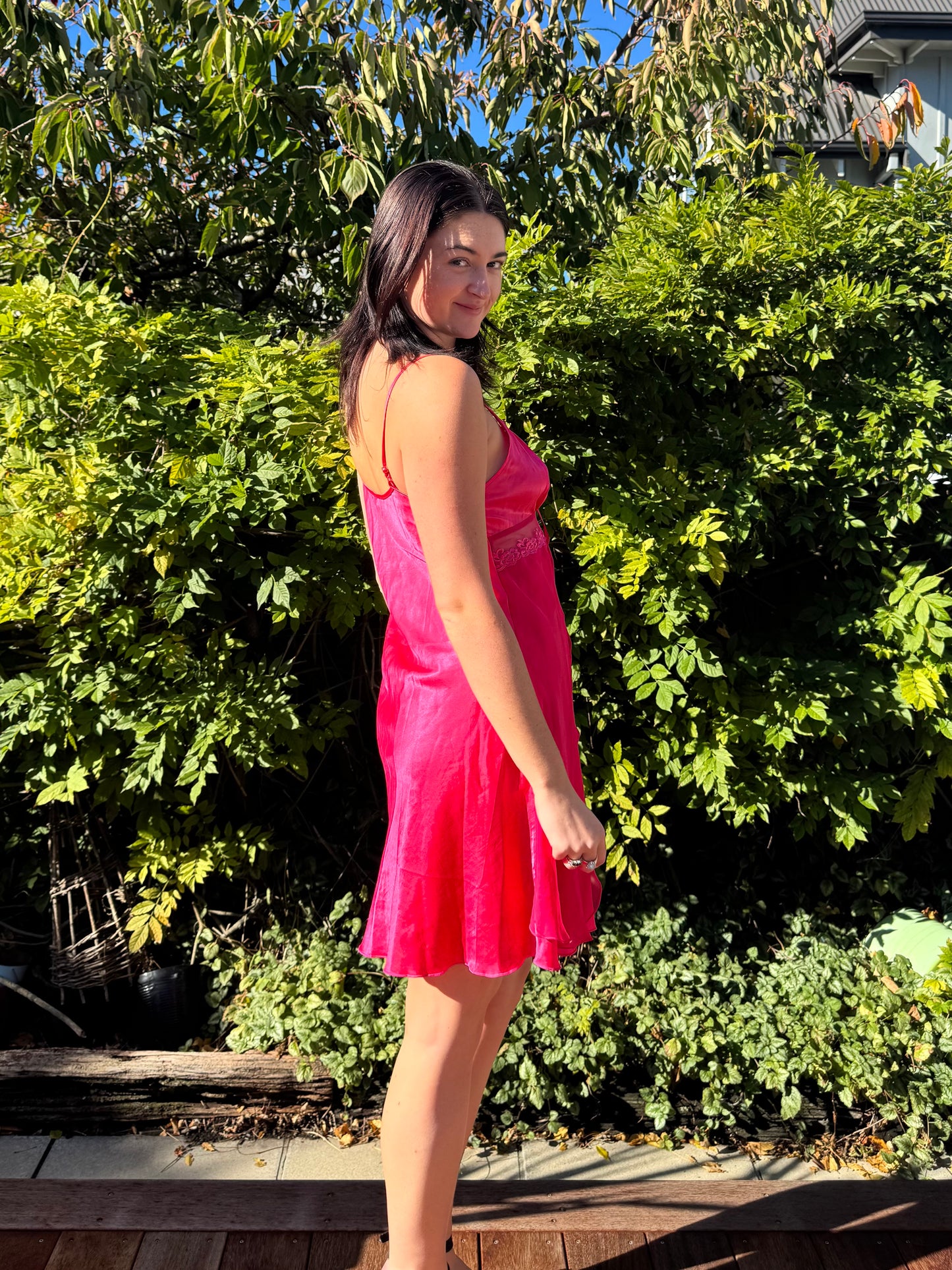 Vintage Pink Slip Dress | Size 12
