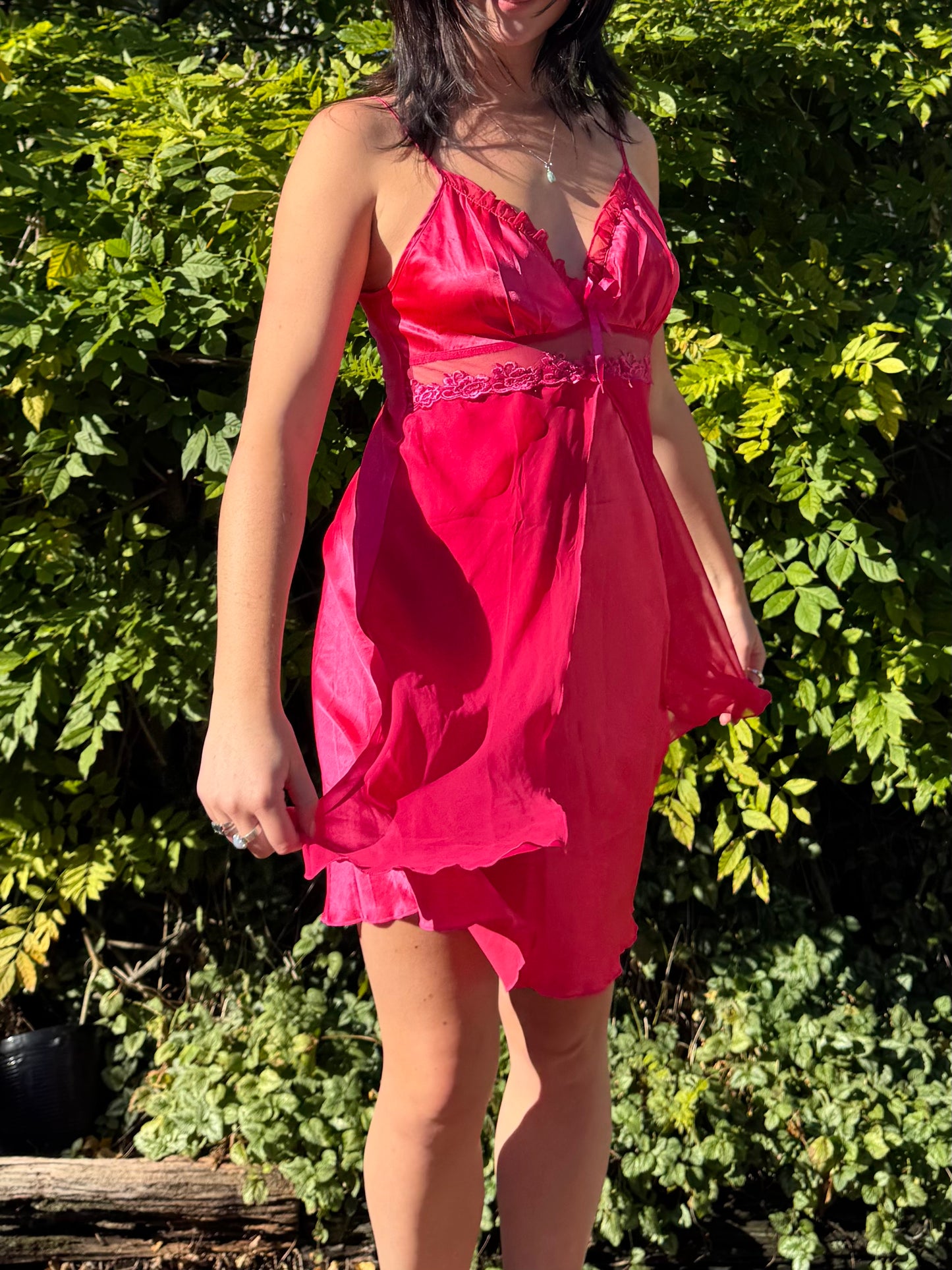Vintage Pink Slip Dress | Size 12