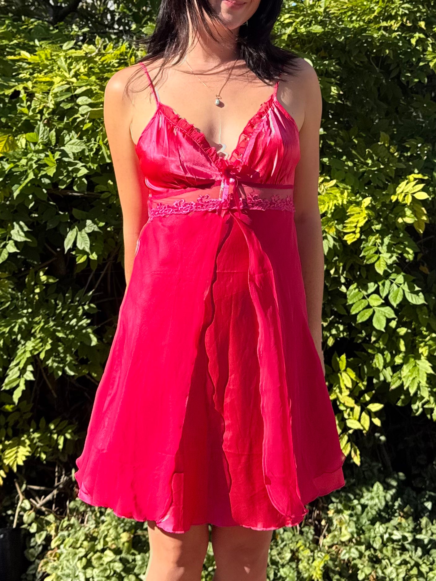 Vintage Pink Slip Dress | Size 12