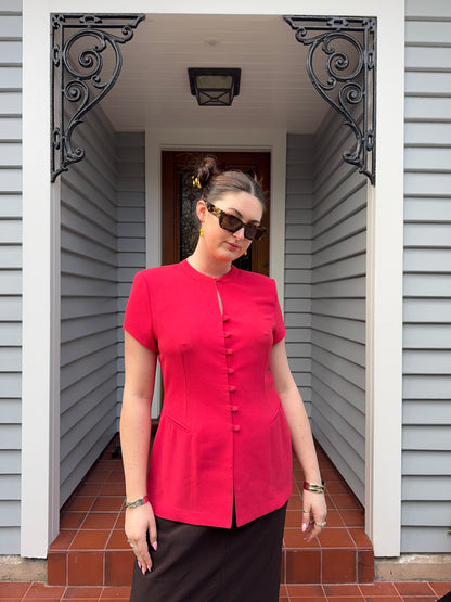 STAXS Red Blouse | Size Large