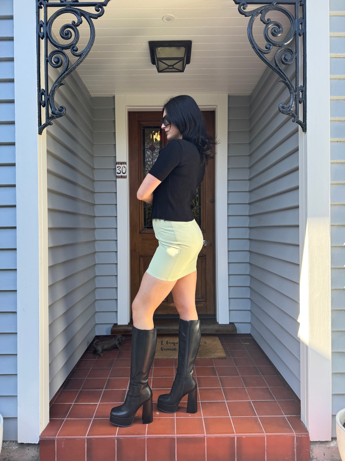 Vintage Ribbed Zip Up Top | Size 12