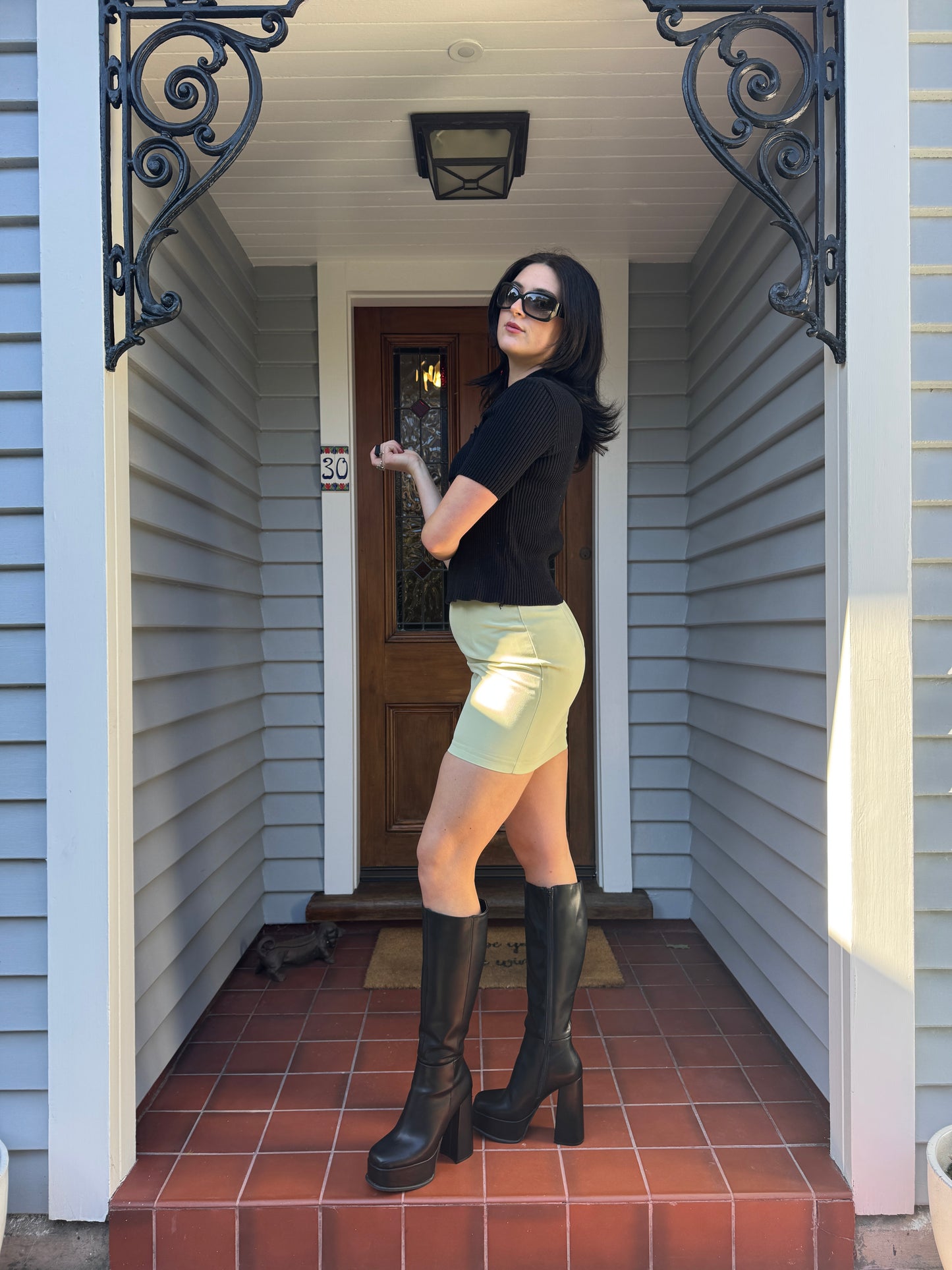 Vintage Ribbed Zip Up Top | Size 12