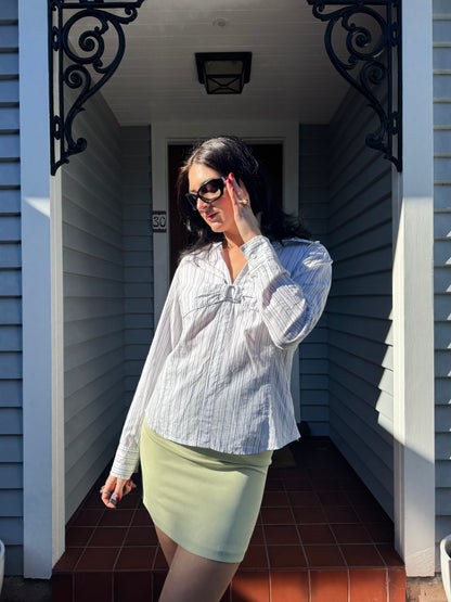 Y2K Striped Blouse | Size 14-16