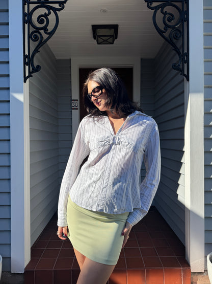 Y2K Striped Blouse | Size 14-16