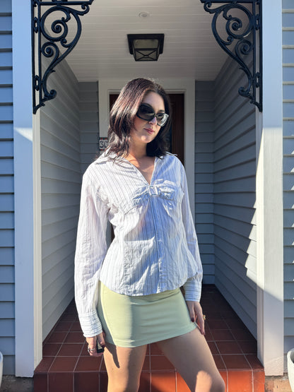 Y2K Striped Blouse | Size 14-16