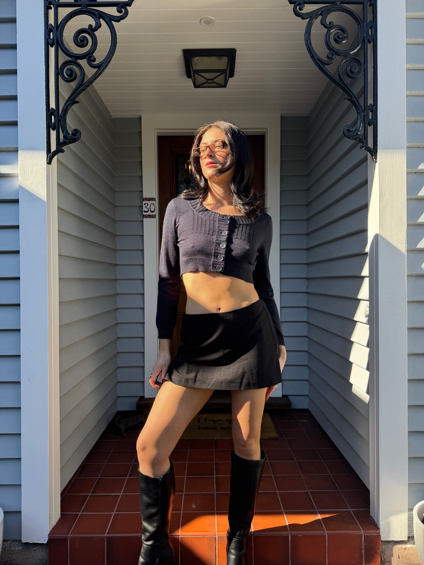 Y2K Cropped Cardigan | Size 10