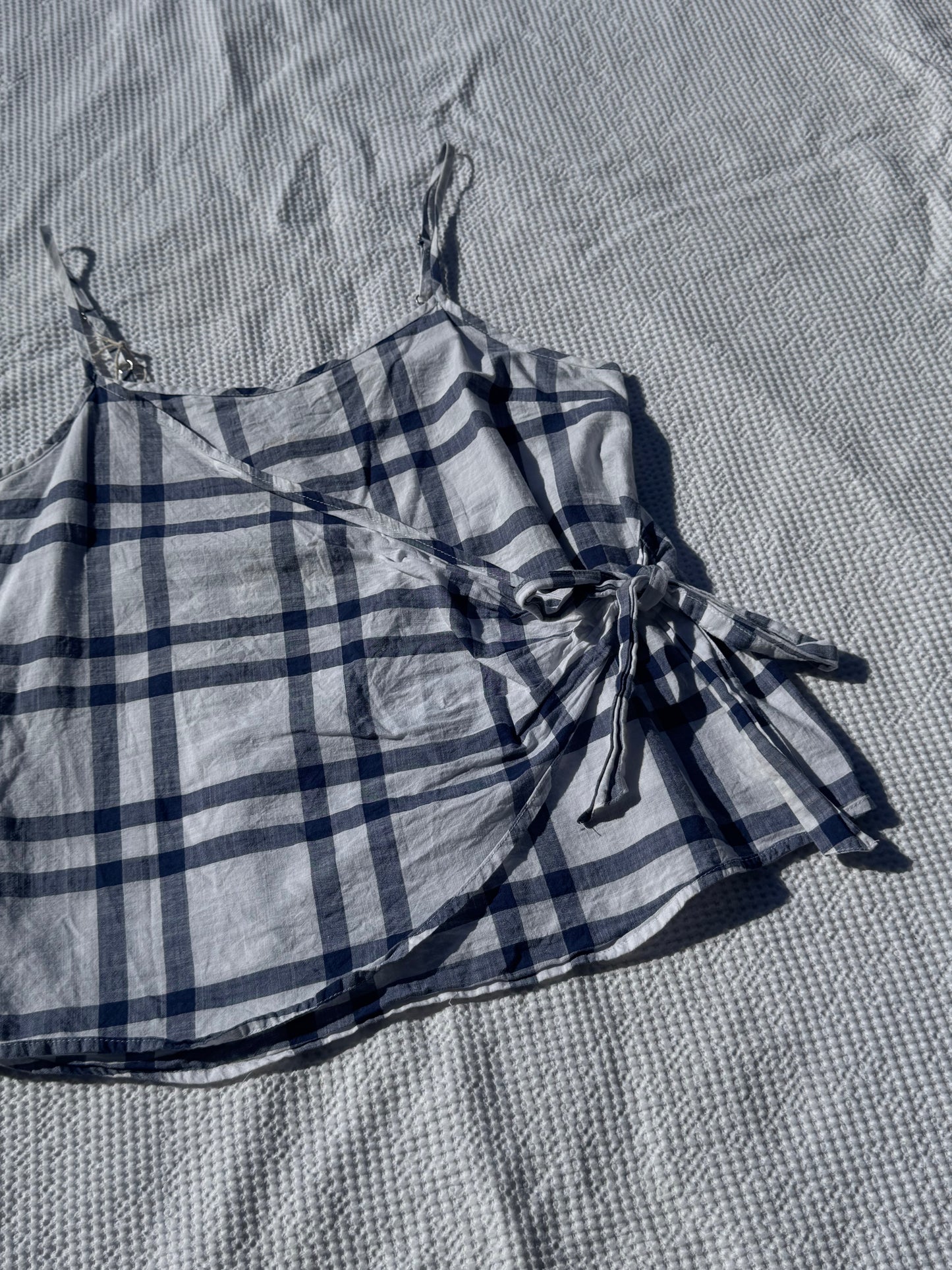 Checkered Cross-Over Top | Size 10-12