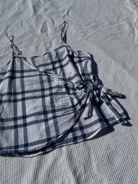 Checkered Cross-Over Top | Size 10-12