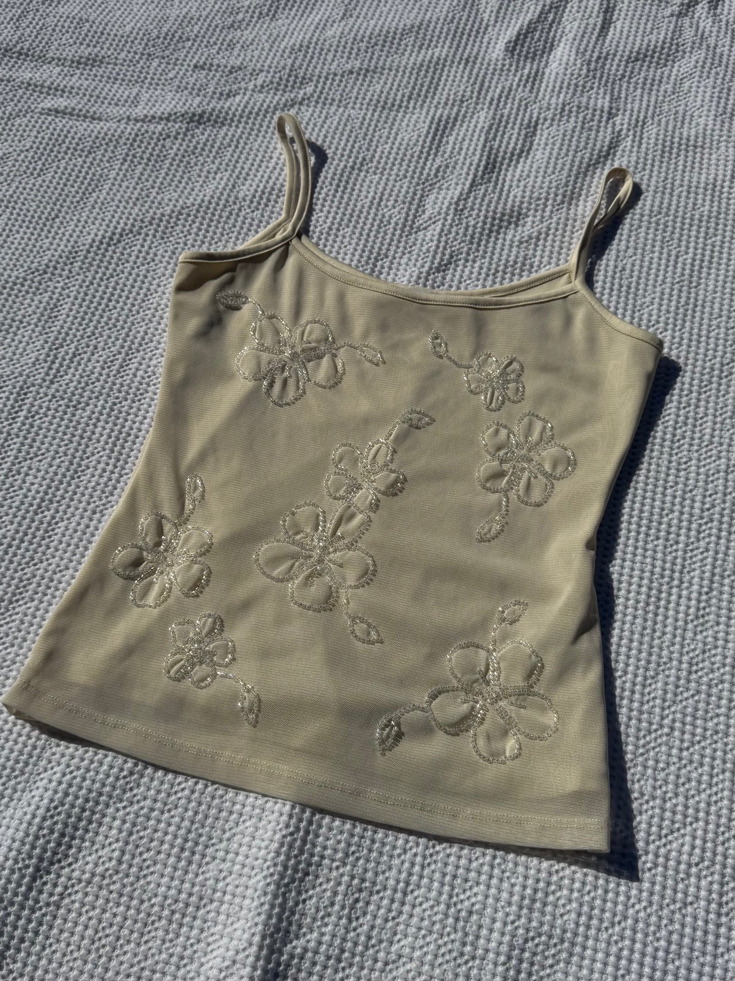 Floral Beaded Singlet | Size Small