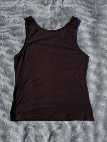 Brown Beaded Singlet | Size Large