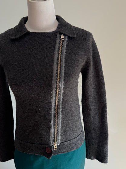 Wool Asymmetric Zip Jacket | Size 8