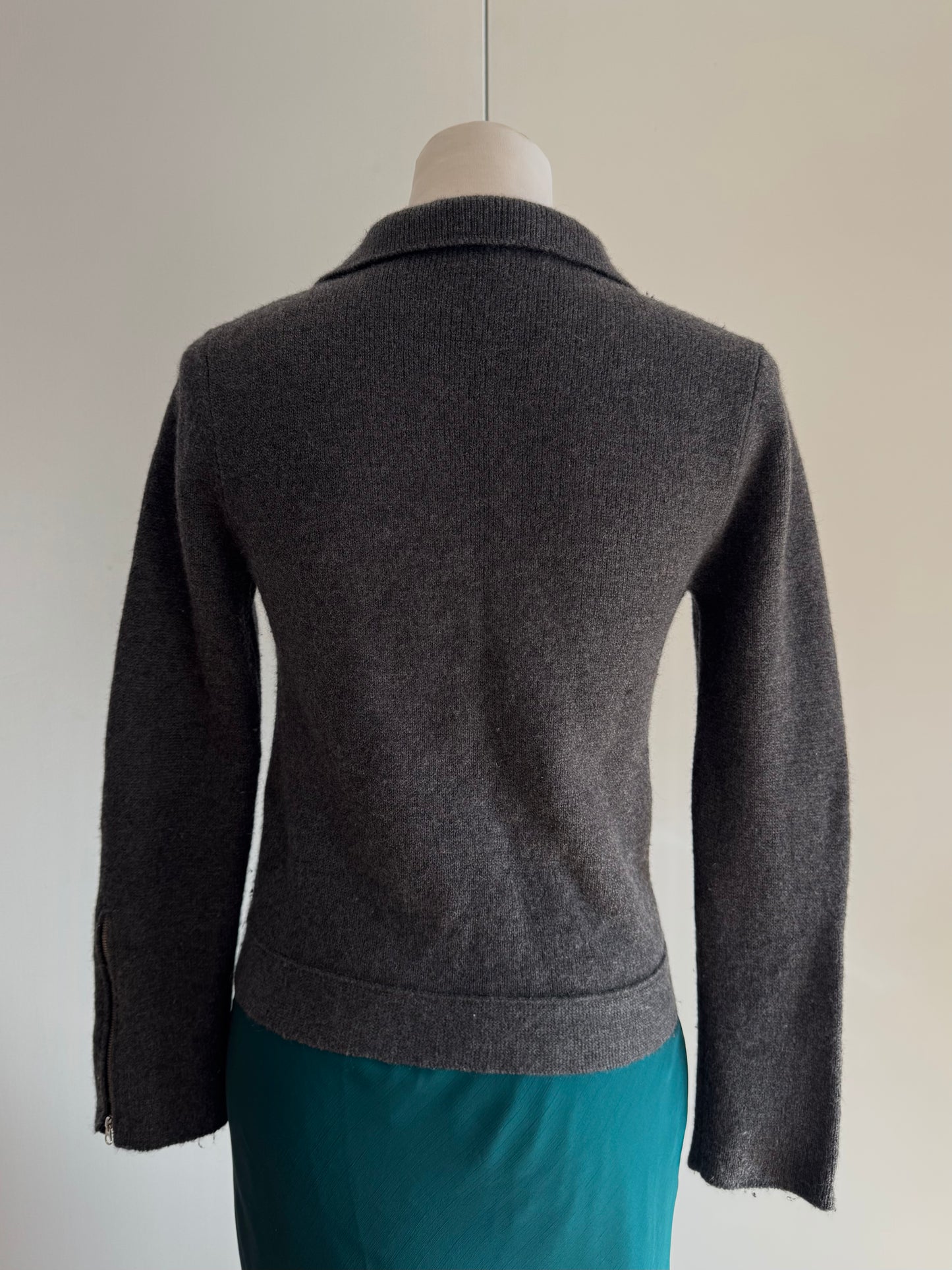 Wool Asymmetric Zip Jacket | Size 8