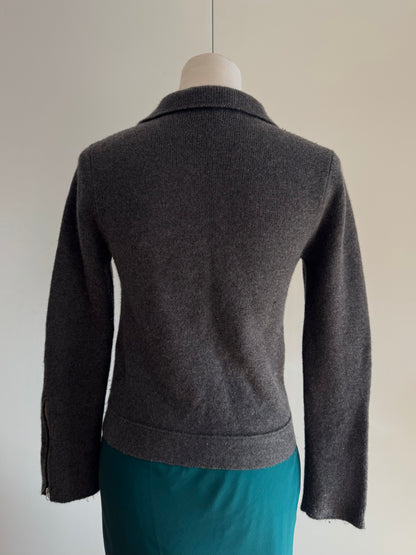 Wool Asymmetric Zip Jacket | Size 8