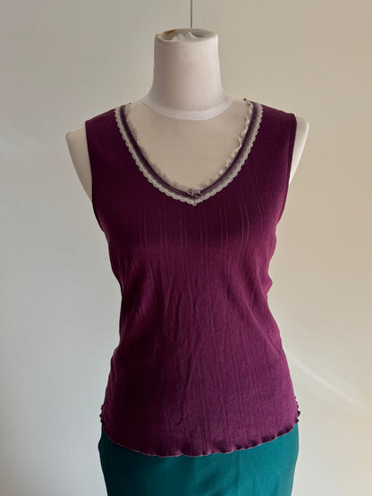 Purple Cotton Singlet | Size 8-10