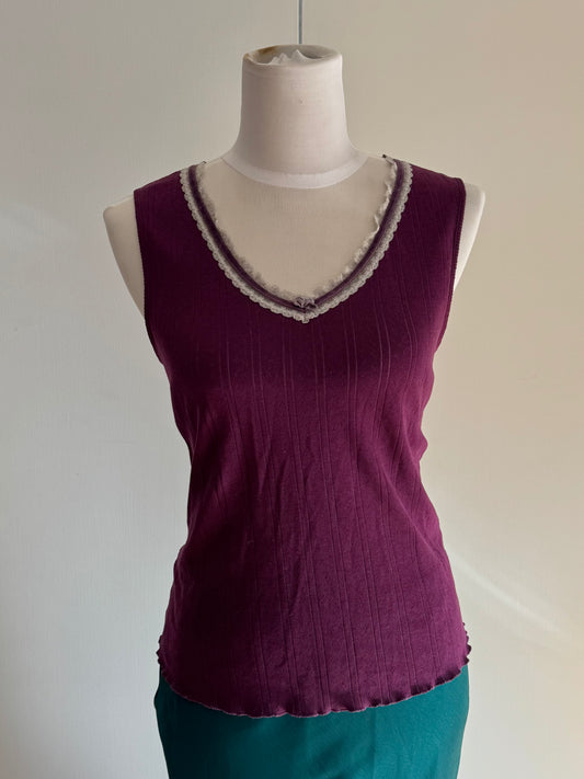 Purple Cotton Singlet | Size 8-10