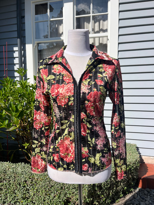 Long-sleeve floral lace top | Size 10