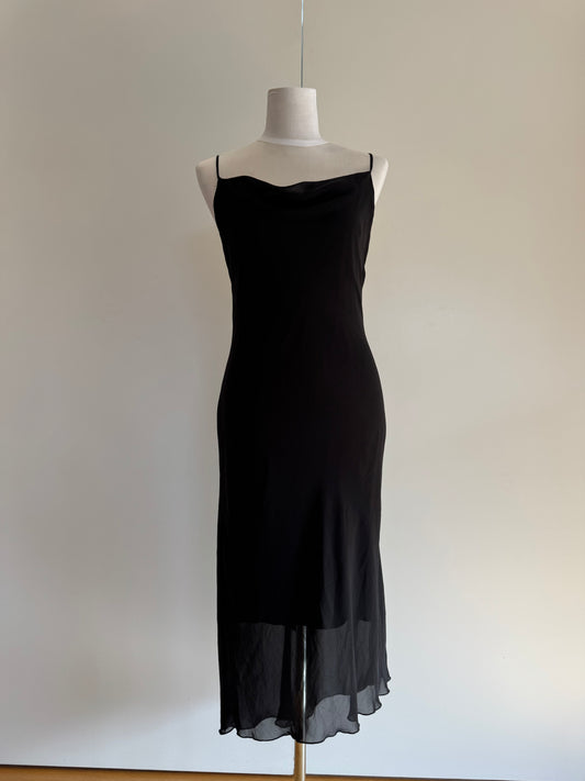 Vintage Black Midi Dress | Size 10