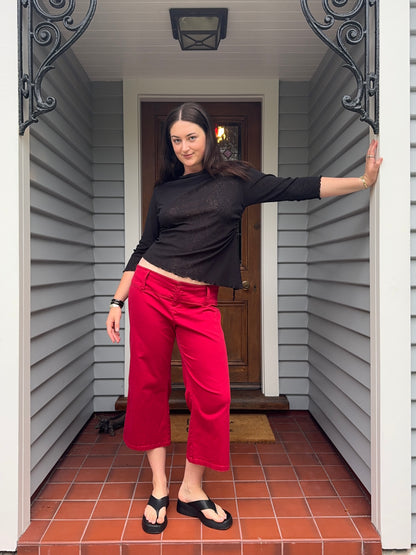 Vintage Glassons Red Capris | Size 14-16
