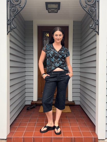 Floral Cross-over Blouse | Size Medium