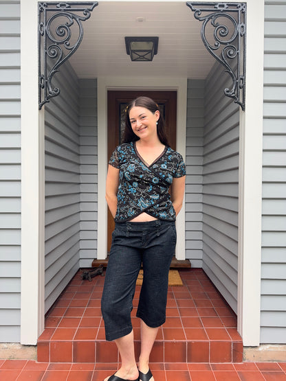 Floral Cross-over Blouse | Size Medium