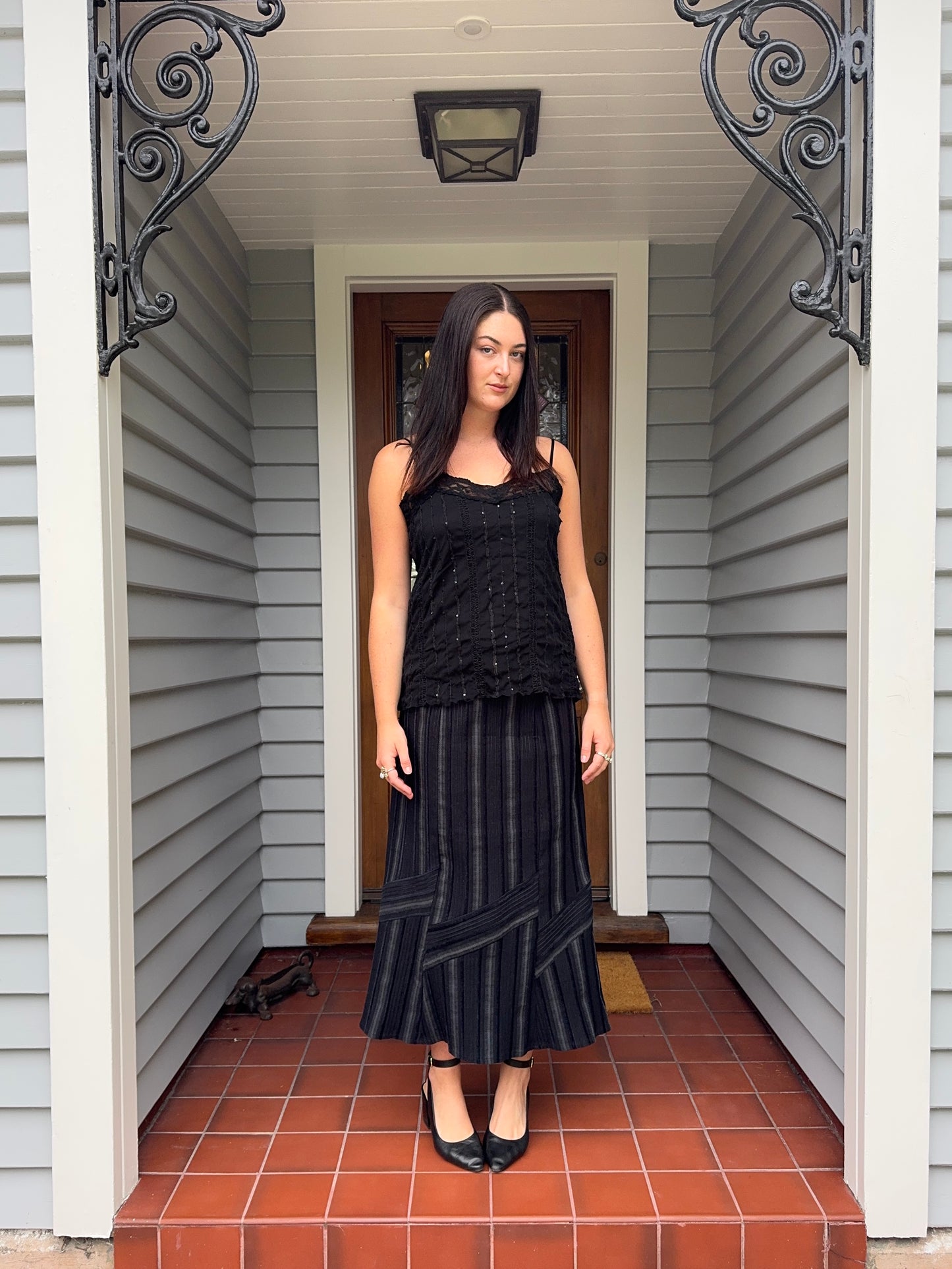 Black Beaded Cami | Size M