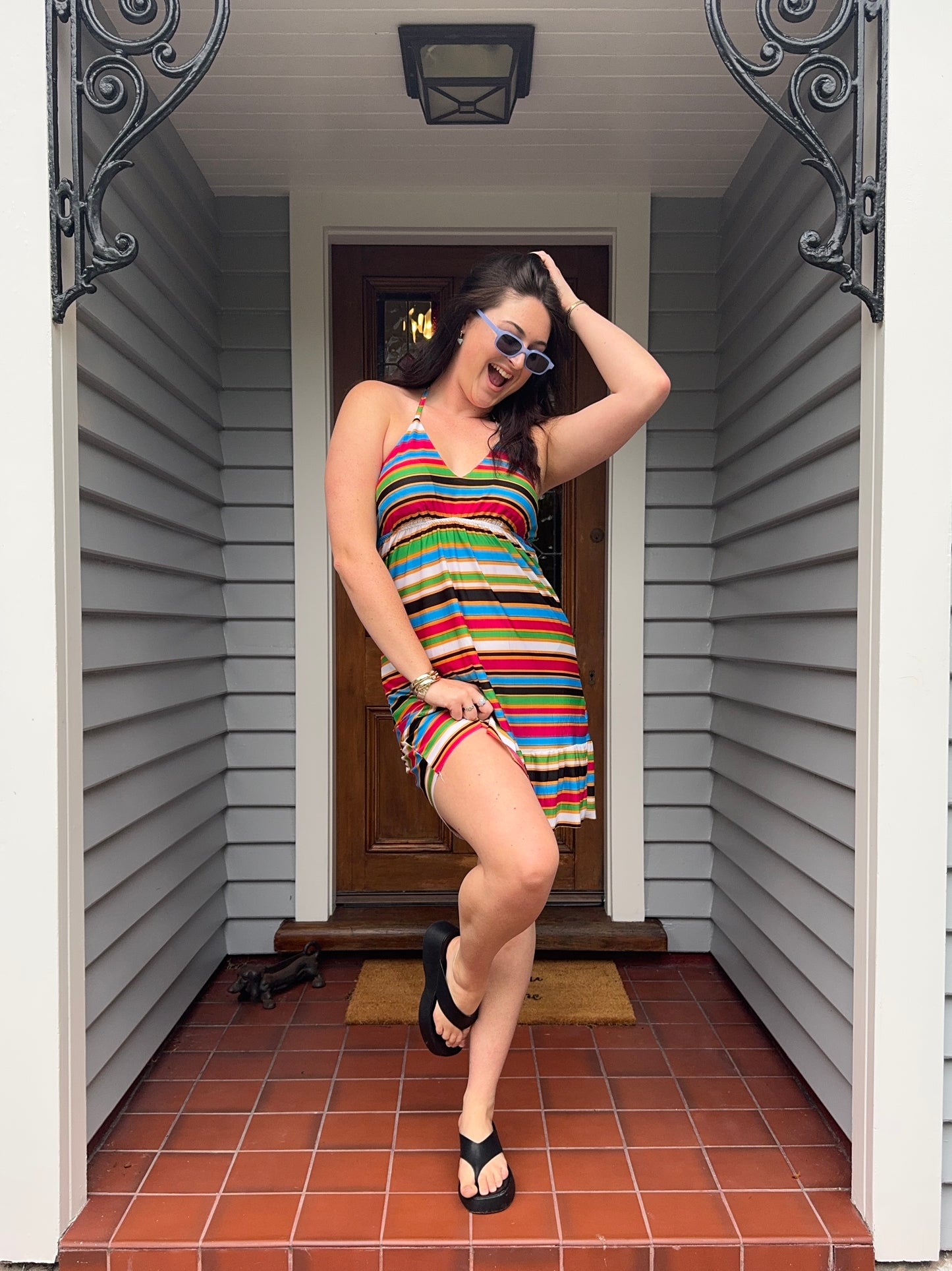 Funky Halter-neck Mini Dress | Size Large