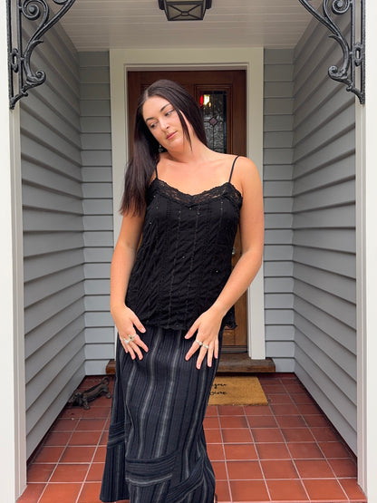 Black Beaded Cami | Size M